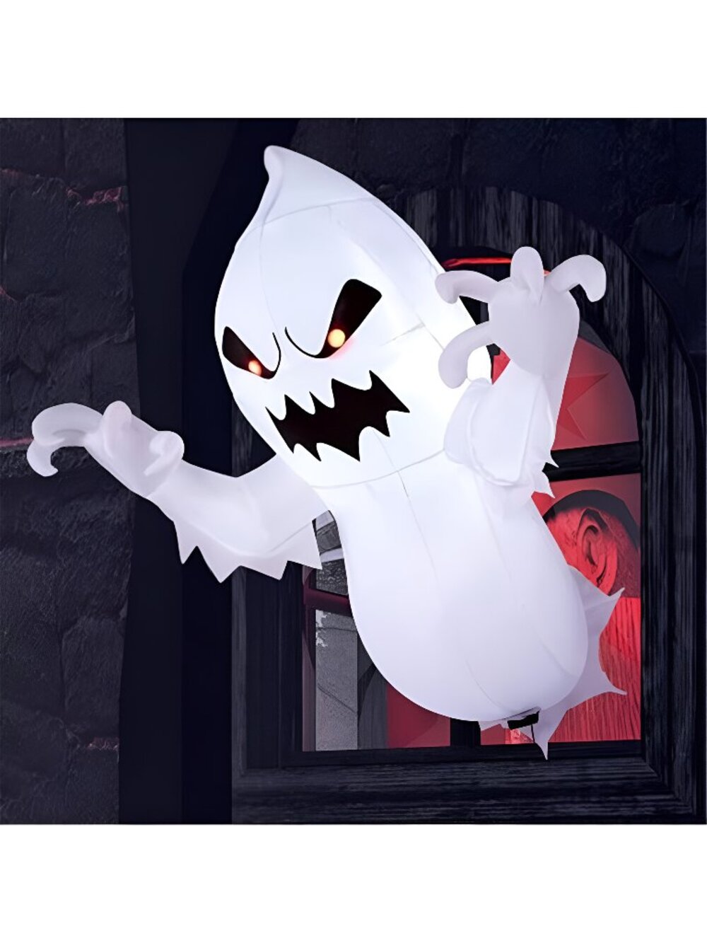 Joiedomi 4.5 FT Halloween Inflatable Ghost with Build-in LEDs, Blow Up Flying